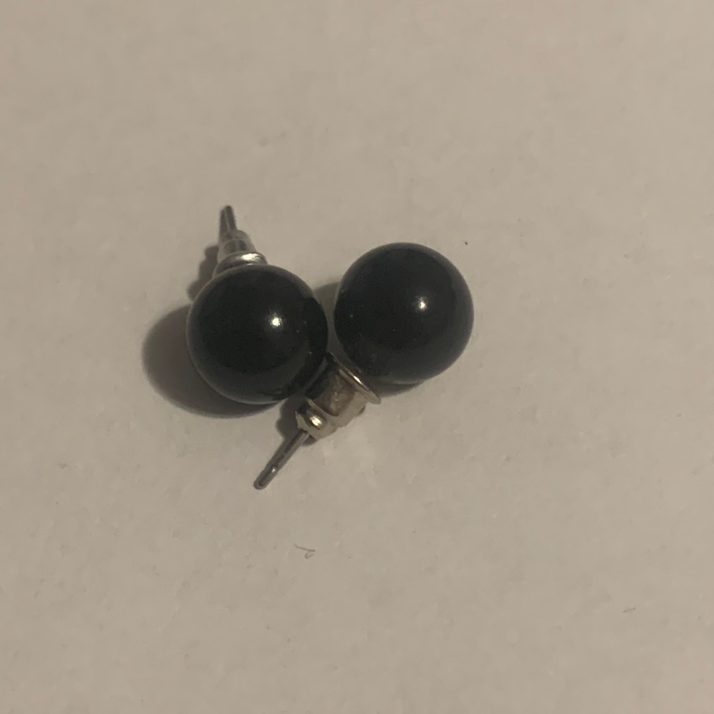 3/$5 Black and Silver Ball Earrings